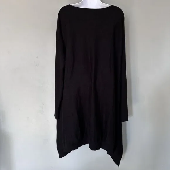 Cyrus Ribbed Sweater Long Sleeve Asymmetric Knit Top Lagenlook Indie Tunic XL - Picture 5 of 6